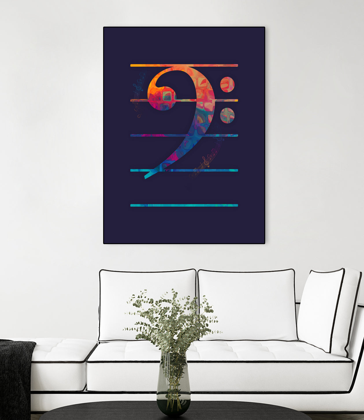 Bass Clef Color by Leandro Jorge on GIANT ART - blue vector illustration