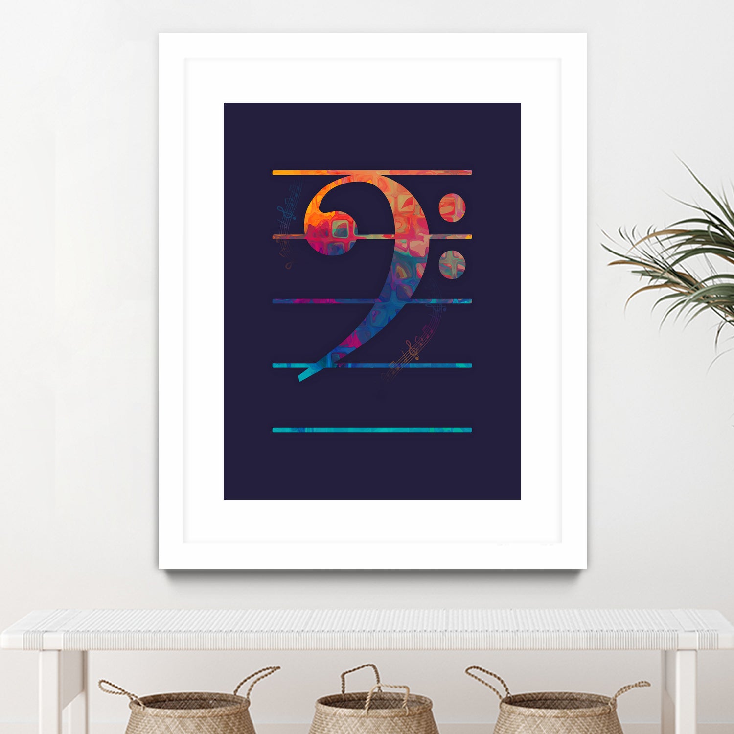 Bass Clef Color by Leandro Jorge on GIANT ART - blue vector illustration