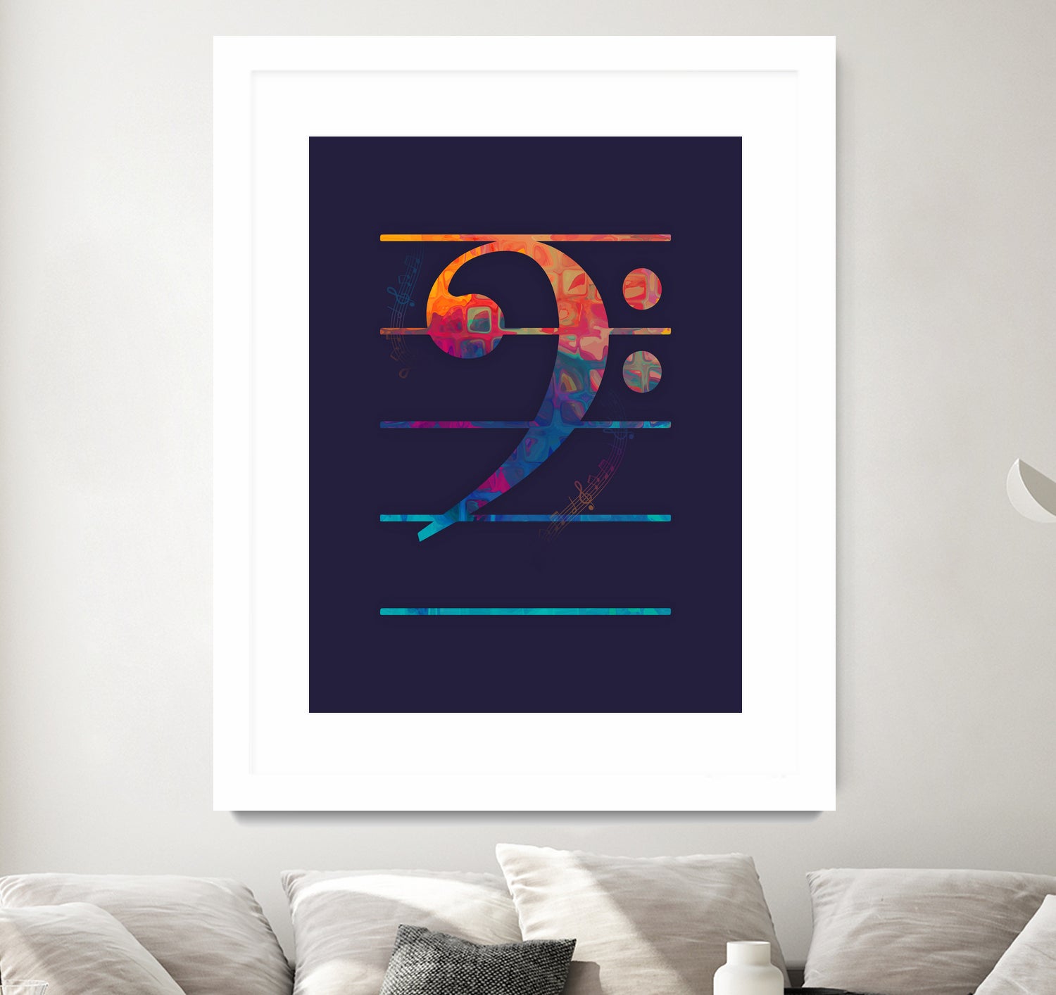 Bass Clef Color by Leandro Jorge on GIANT ART - blue vector illustration