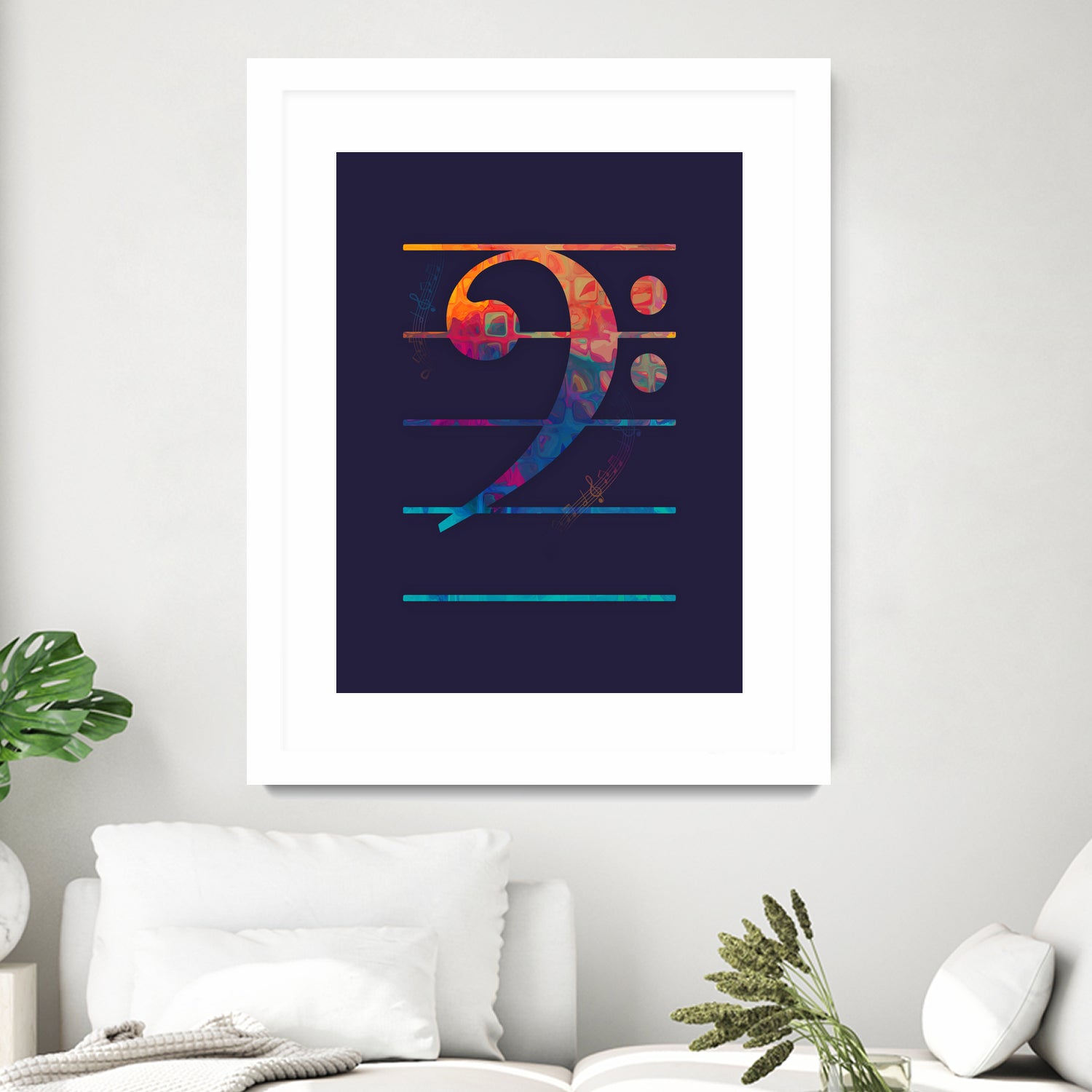 Bass Clef Color by Leandro Jorge on GIANT ART - blue vector illustration