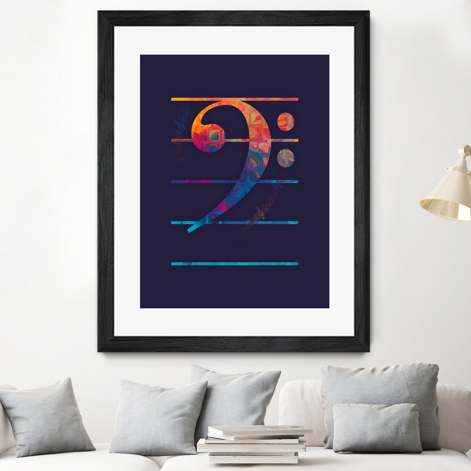 Bass Clef Color by Leandro Jorge on GIANT ART - blue vector illustration