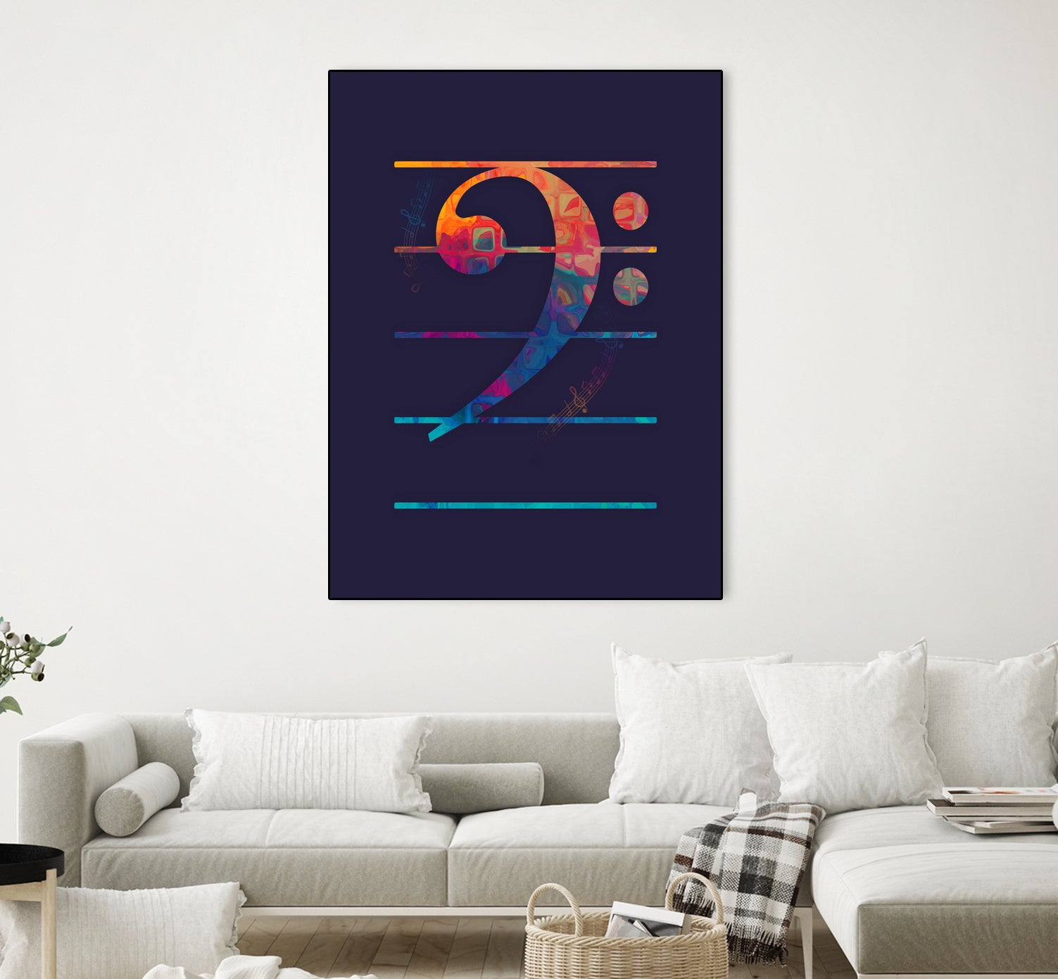 Bass Clef Color by Leandro Jorge on GIANT ART - blue vector illustration