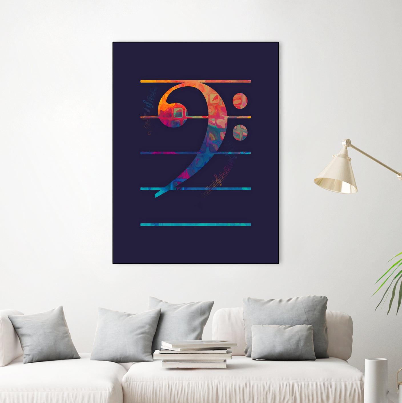 Bass Clef Color by Leandro Jorge on GIANT ART - blue vector illustration