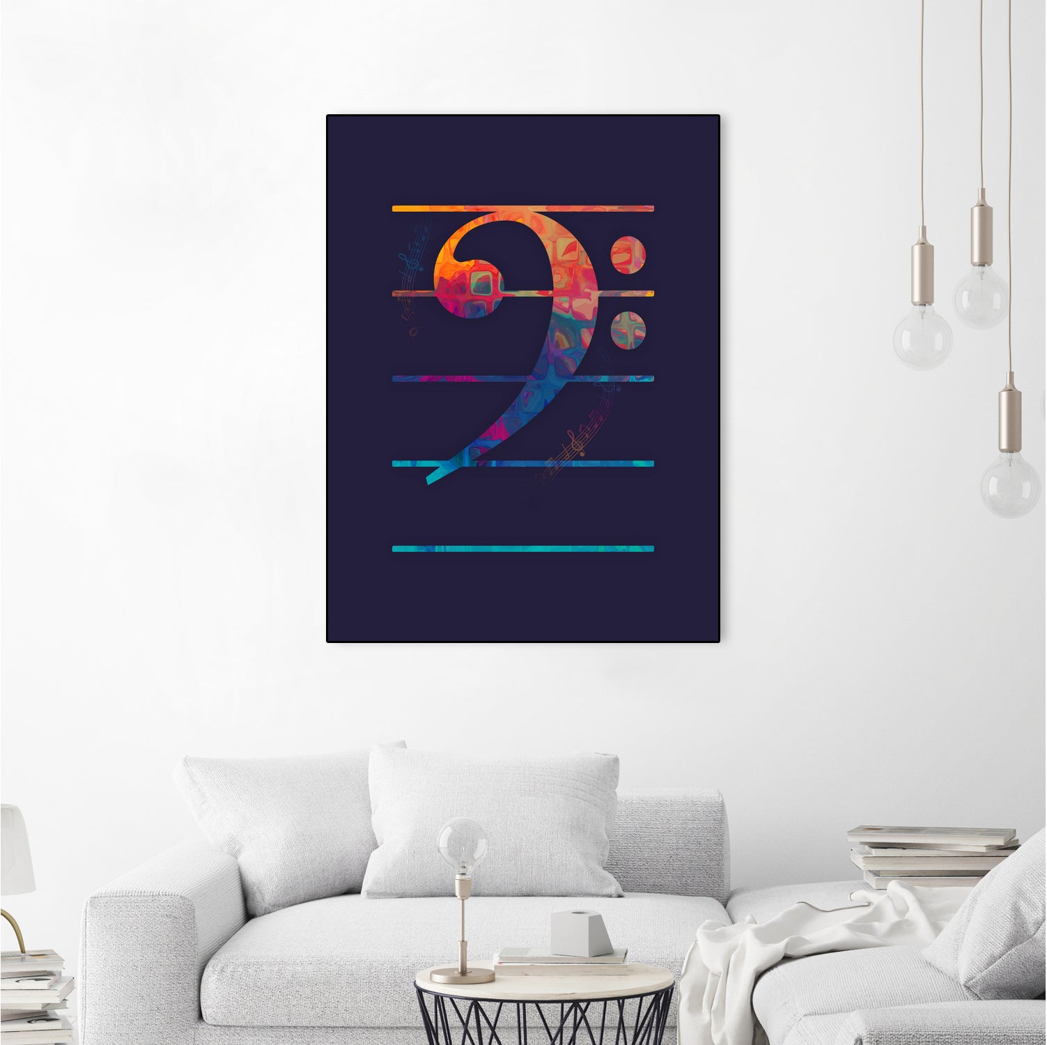 Bass Clef Color by Leandro Jorge on GIANT ART - blue vector illustration