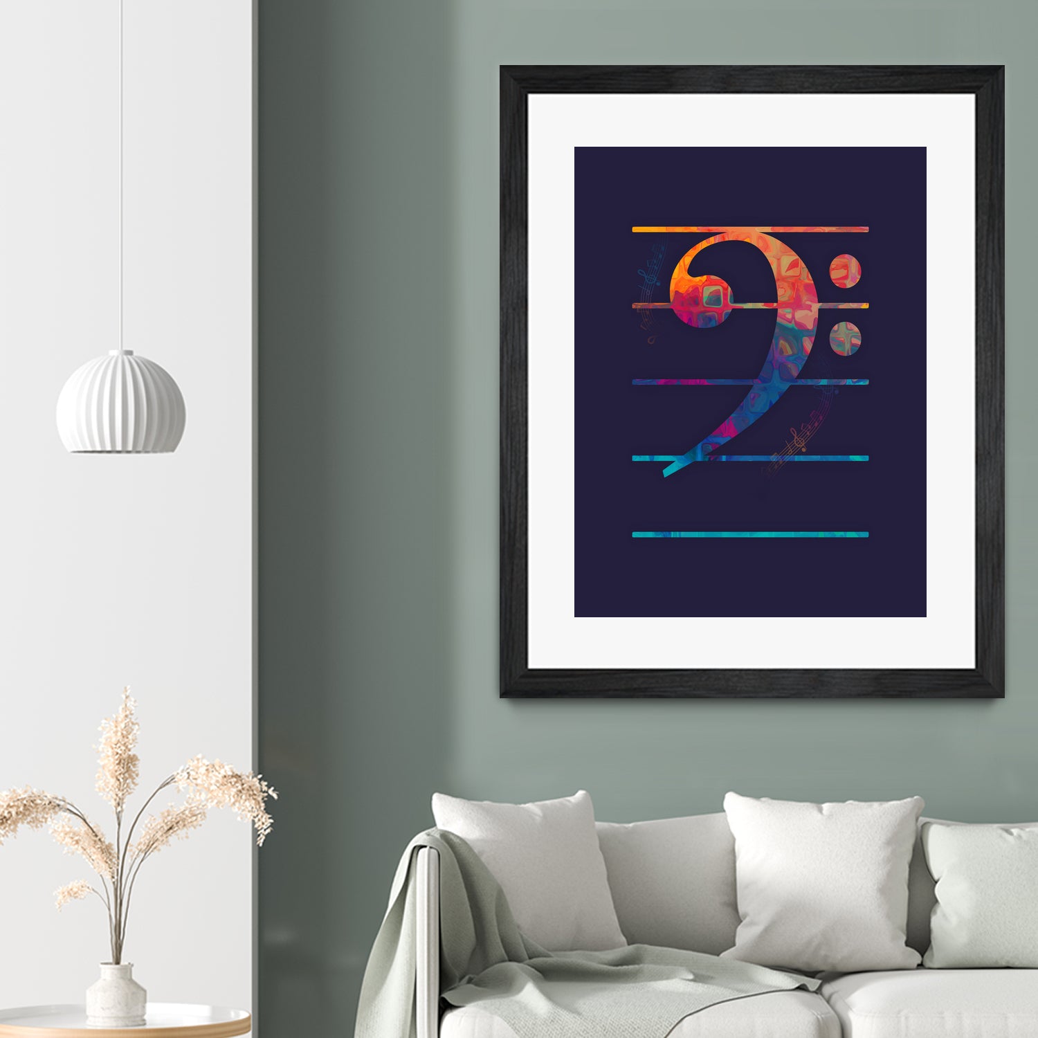 Bass Clef Color by Leandro Jorge on GIANT ART - blue vector illustration