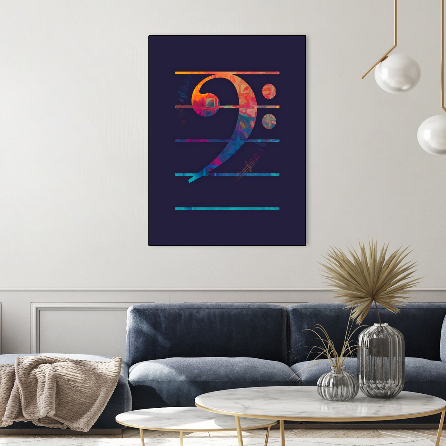 Bass Clef Color by Leandro Jorge on GIANT ART - blue vector illustration