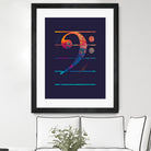 Bass Clef Color by Leandro Jorge on GIANT ART - blue vector illustration