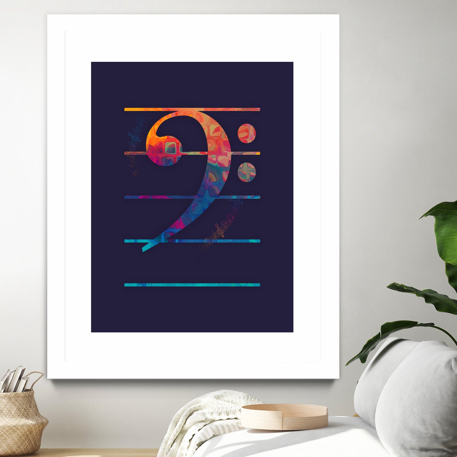 Bass Clef Color by Leandro Jorge on GIANT ART - blue vector illustration