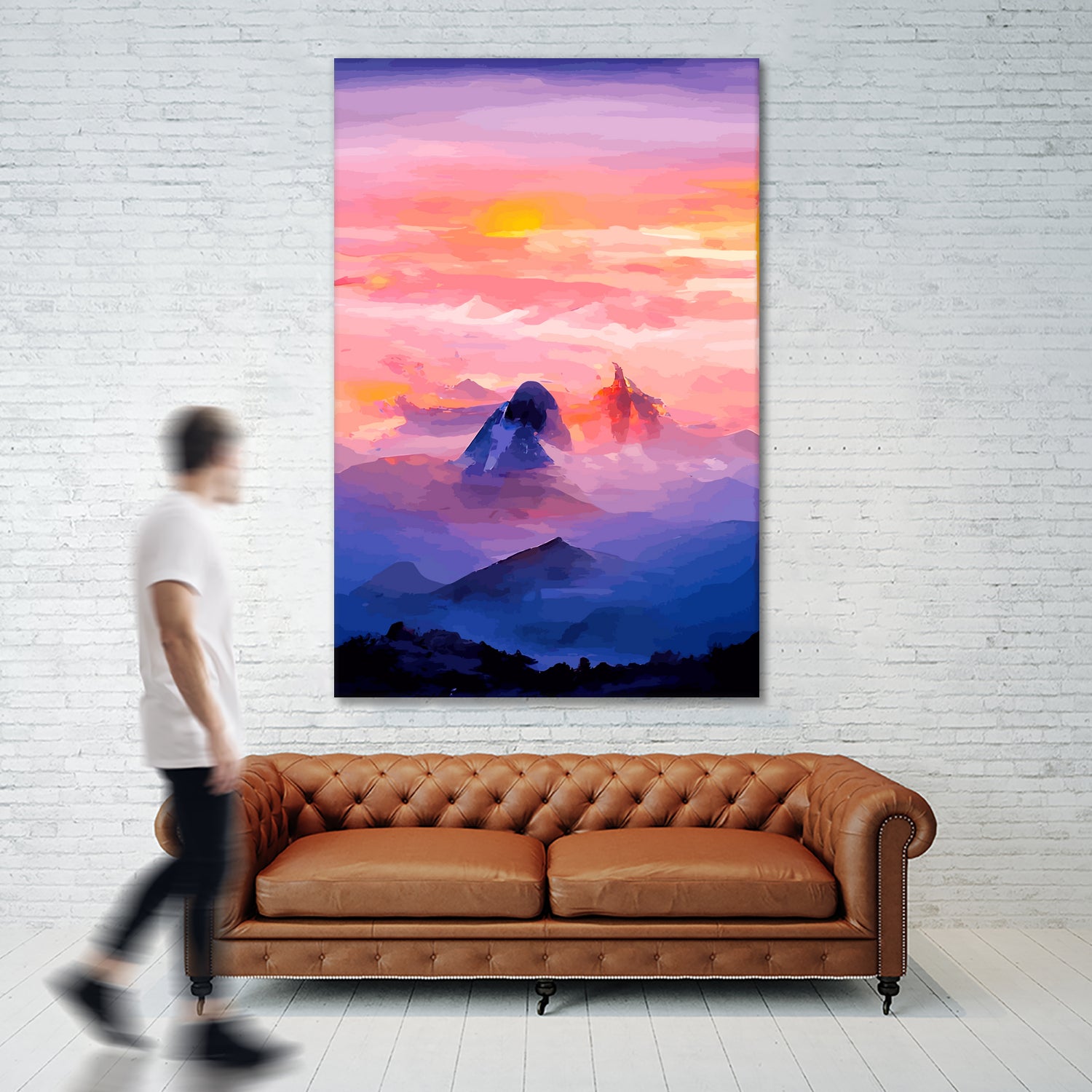 Sunrise Mountain by Andrius Zaxa on GIANT ART - orange digital painting