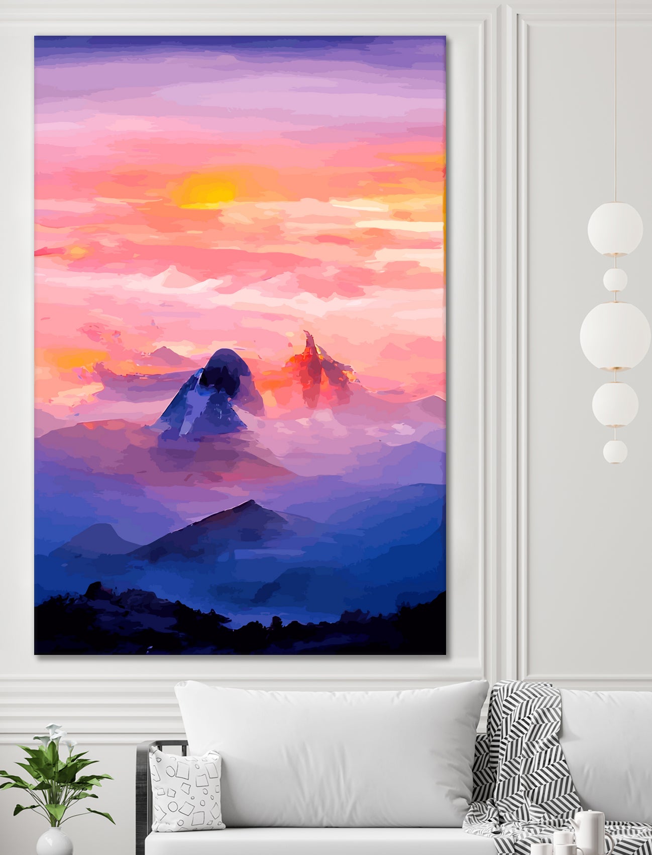 Sunrise Mountain by Andrius Zaxa on GIANT ART - orange digital painting