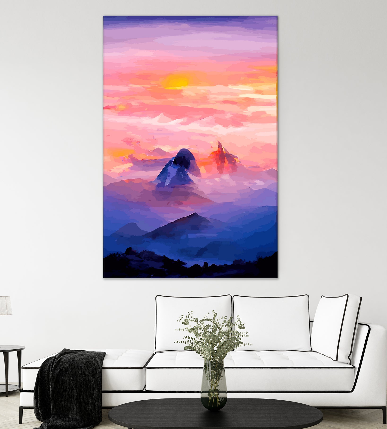 Sunrise Mountain by Andrius Zaxa on GIANT ART - orange digital painting