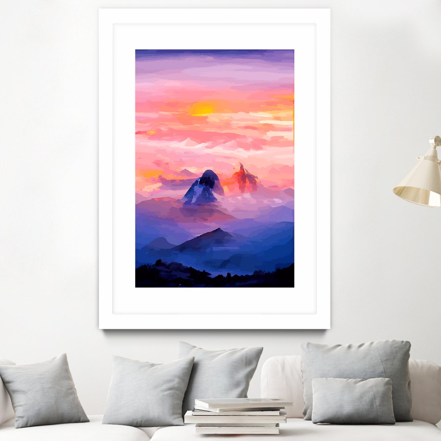 Sunrise Mountain by Andrius Zaxa on GIANT ART - orange digital painting