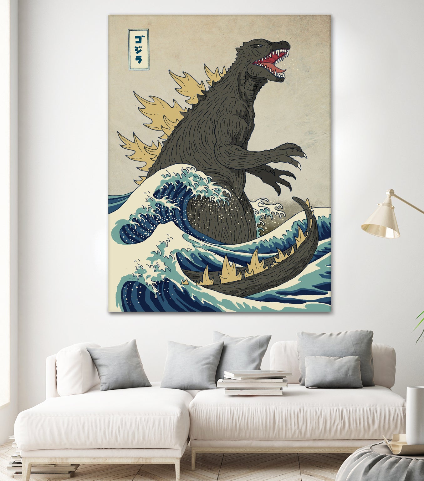 The Great Godzilla Off Kanagawa by Michael Buxton on GIANT ART - brown digital painting