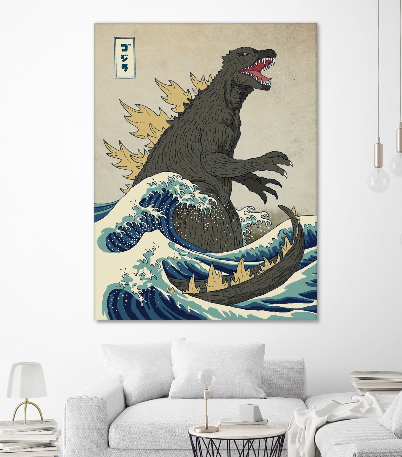 The Great Godzilla Off Kanagawa by Michael Buxton on GIANT ART - brown digital painting