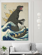 The Great Godzilla Off Kanagawa by Michael Buxton on GIANT ART - brown digital painting