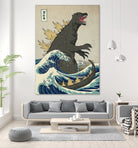 The Great Godzilla Off Kanagawa by Michael Buxton on GIANT ART - brown digital painting