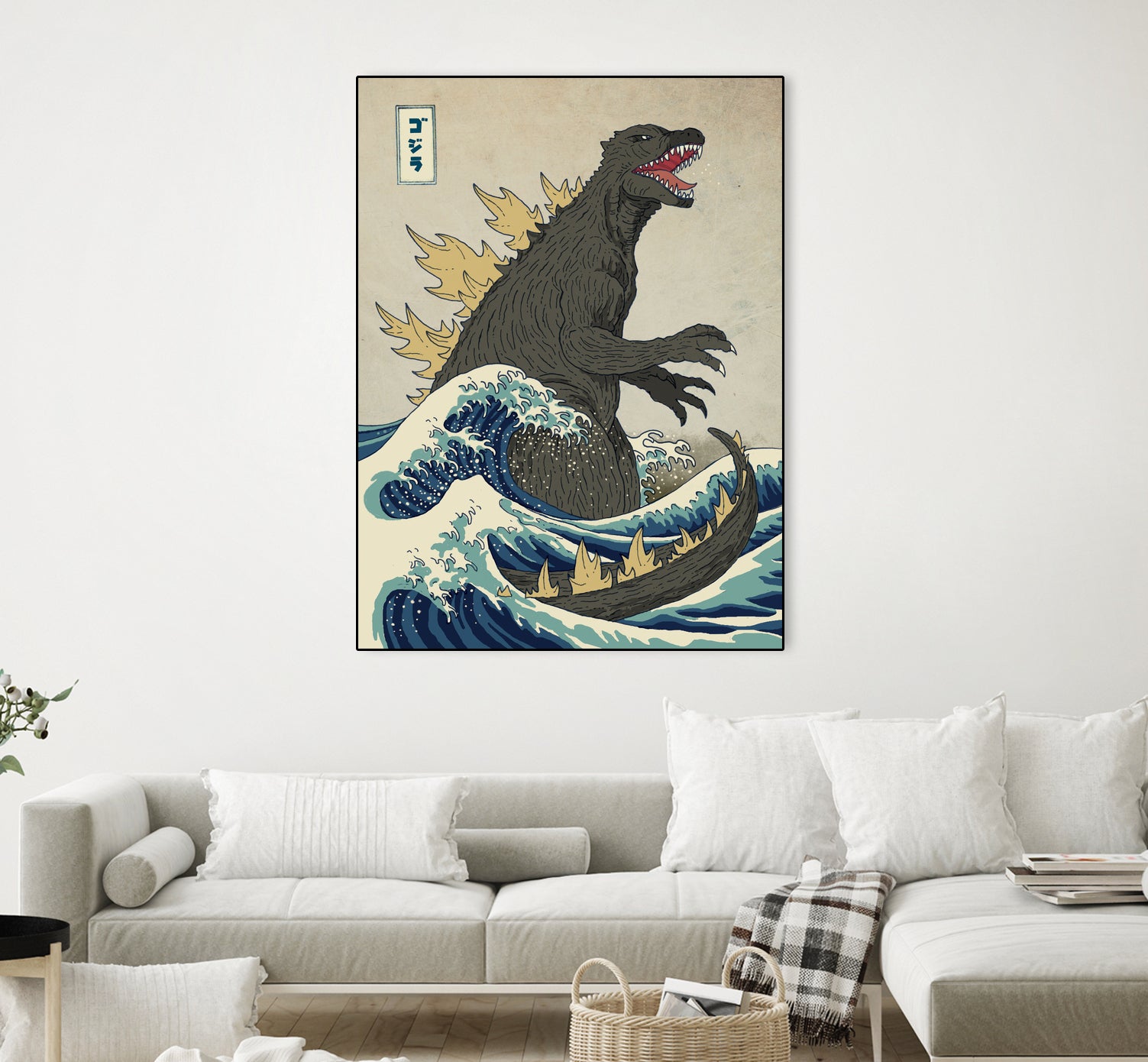 The Great Godzilla Off Kanagawa by Michael Buxton on GIANT ART - brown digital painting