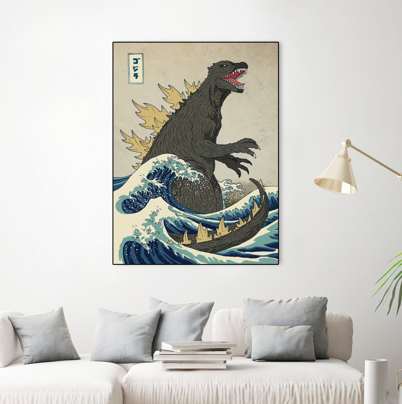 The Great Godzilla Off Kanagawa by Michael Buxton on GIANT ART - brown digital painting