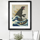 The Great Godzilla Off Kanagawa by Michael Buxton on GIANT ART - brown digital painting