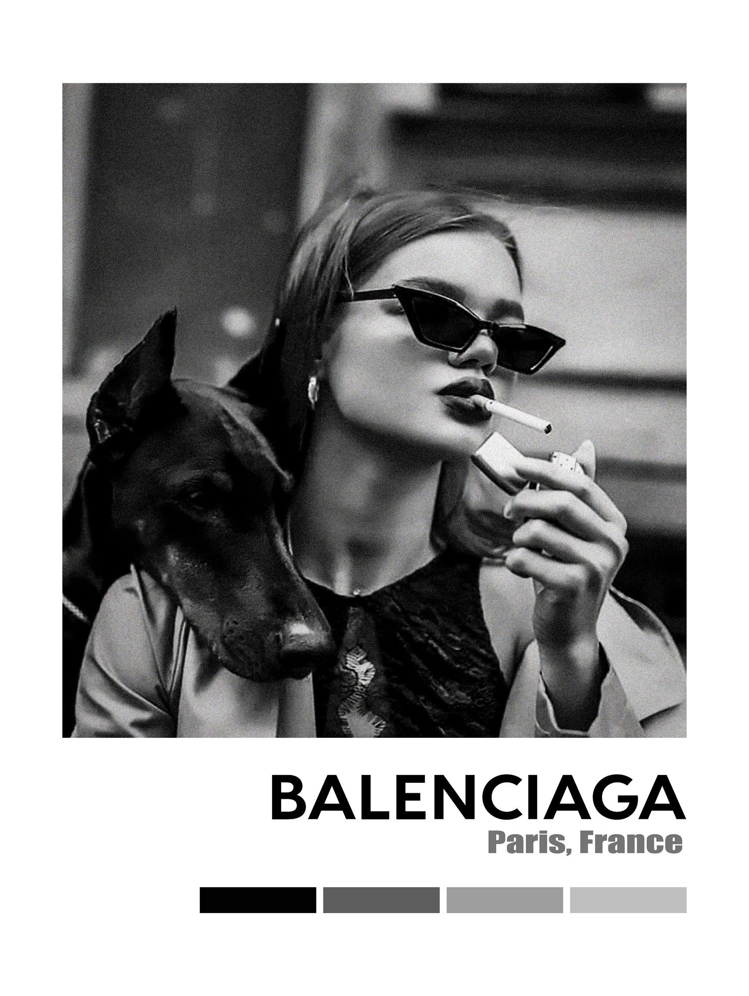 Smoking Doberman Hypebeast Luxury Fashion Poster by XingChen Lu on GIANT ART - black photo illustration