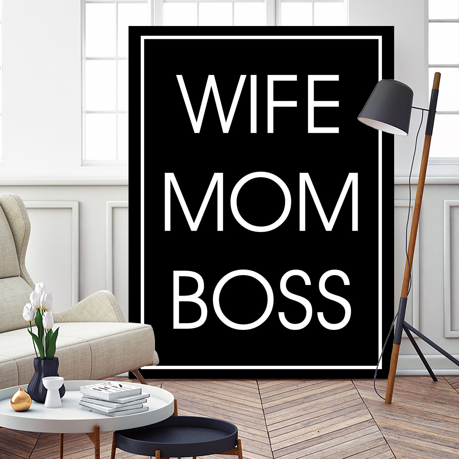 WIFE MOM BOSS by ALMA Studio on GIANT ART - black typography