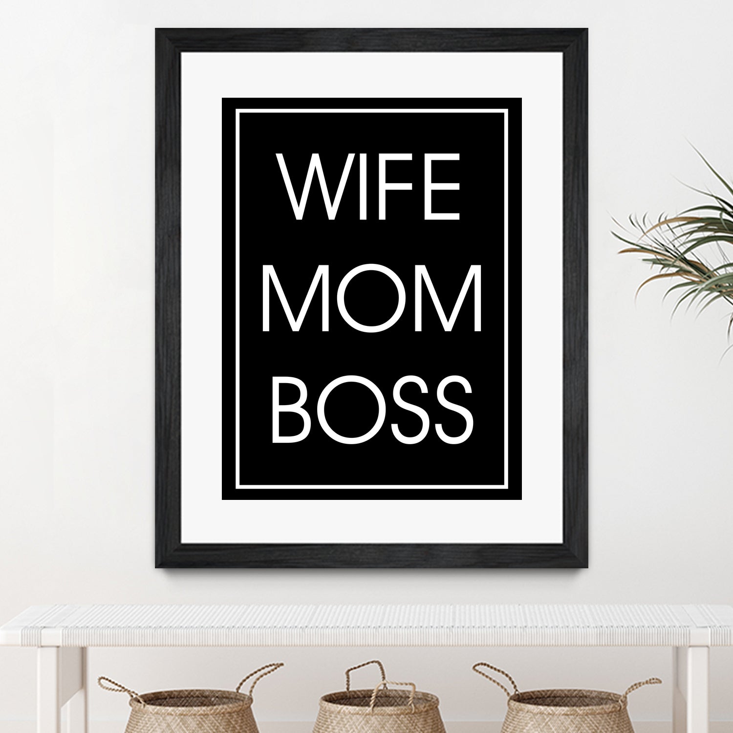 WIFE MOM BOSS by ALMA Studio on GIANT ART - black typography