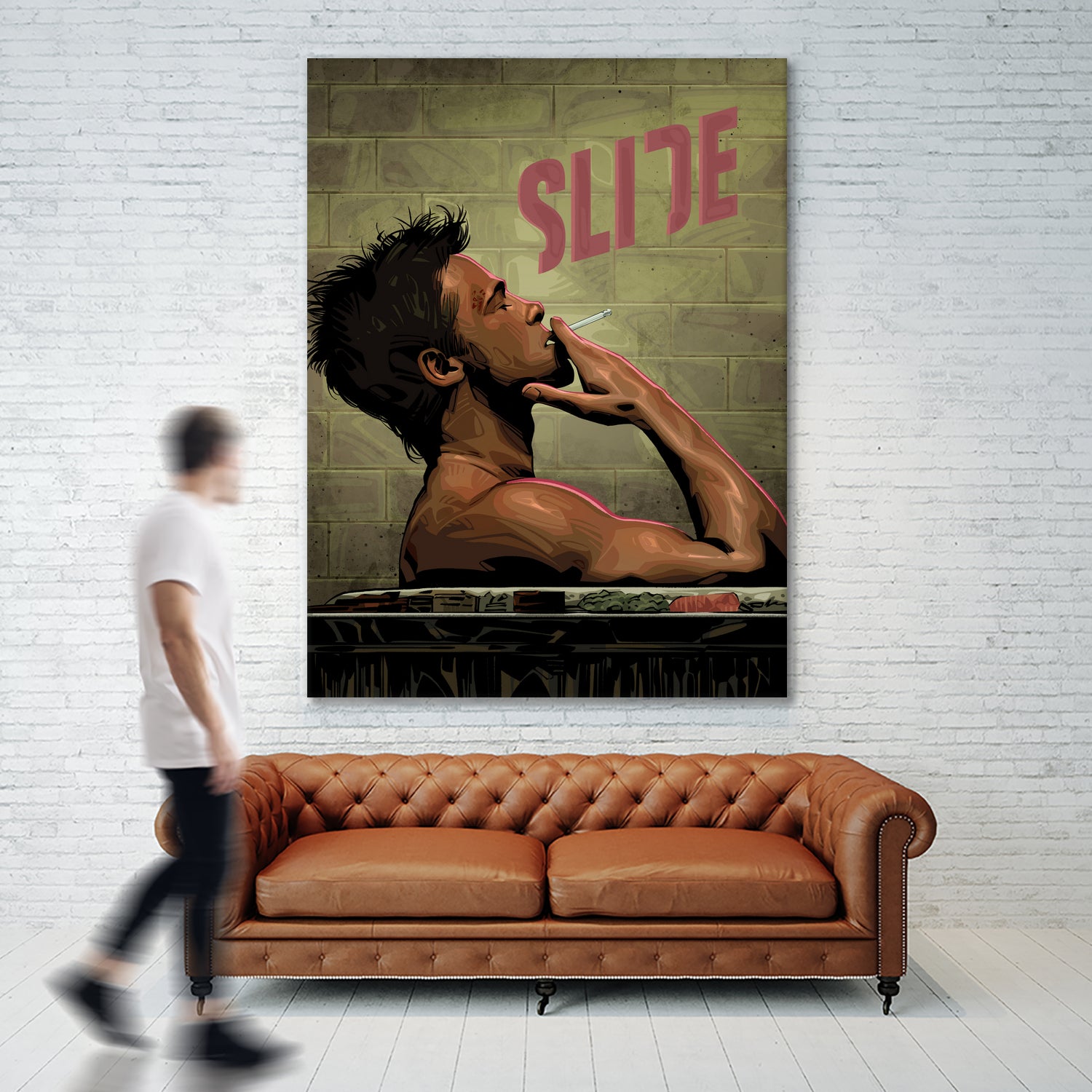 Fight Club Slide by Nikita Abakumov on GIANT ART - gray digital painting