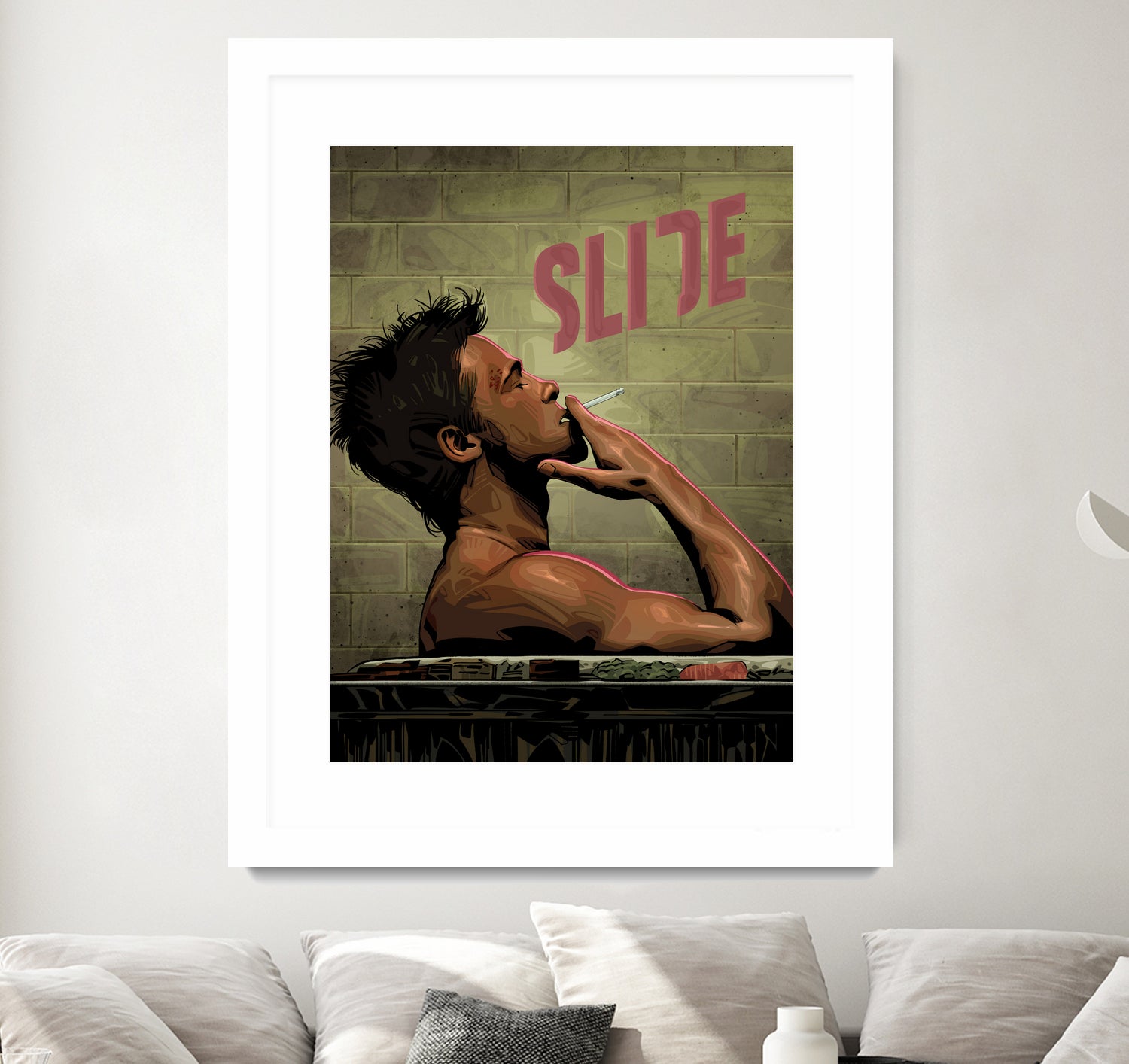 Fight Club Slide by Nikita Abakumov on GIANT ART - gray digital painting