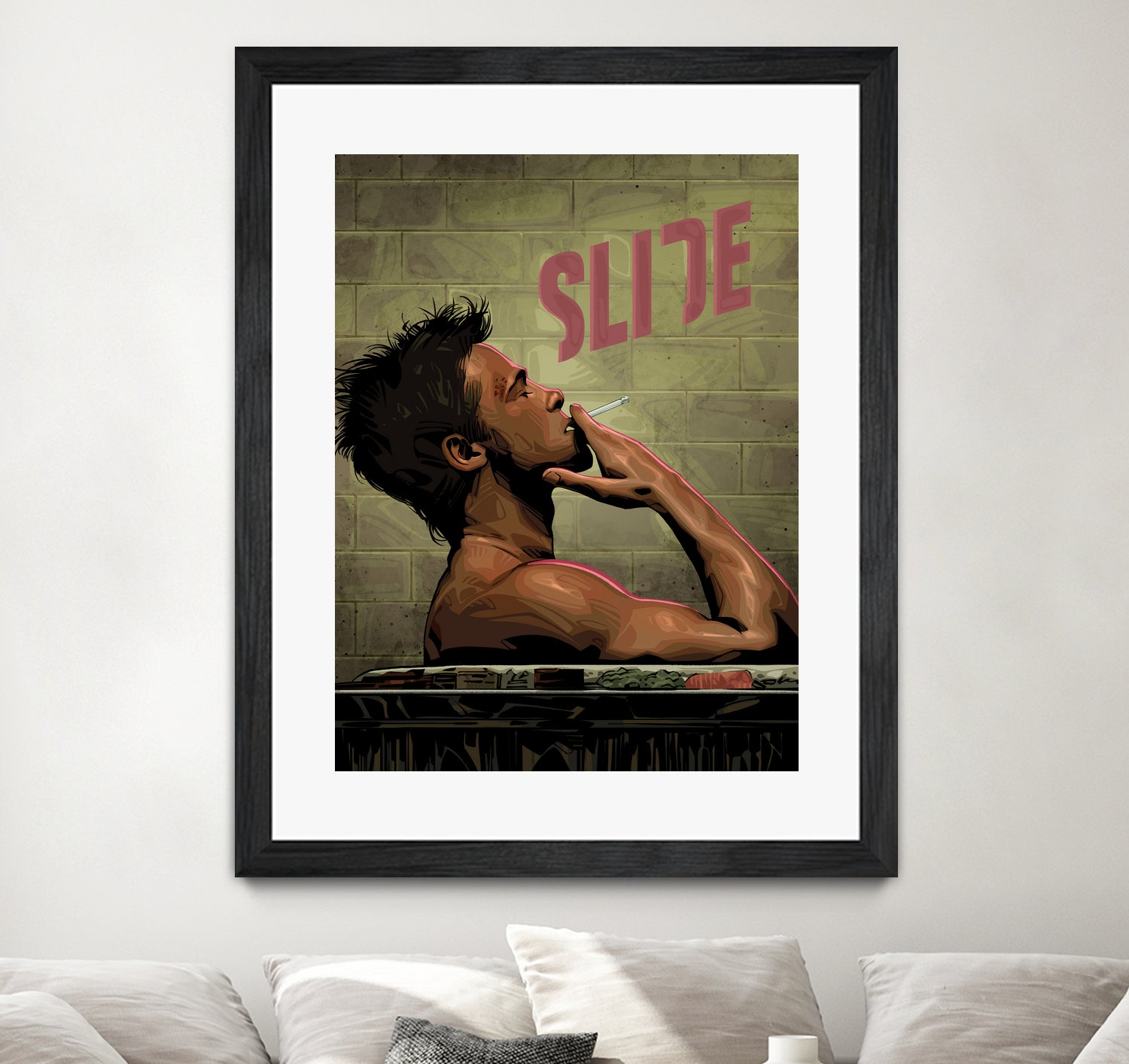 Fight Club Slide by Nikita Abakumov on GIANT ART - gray digital painting