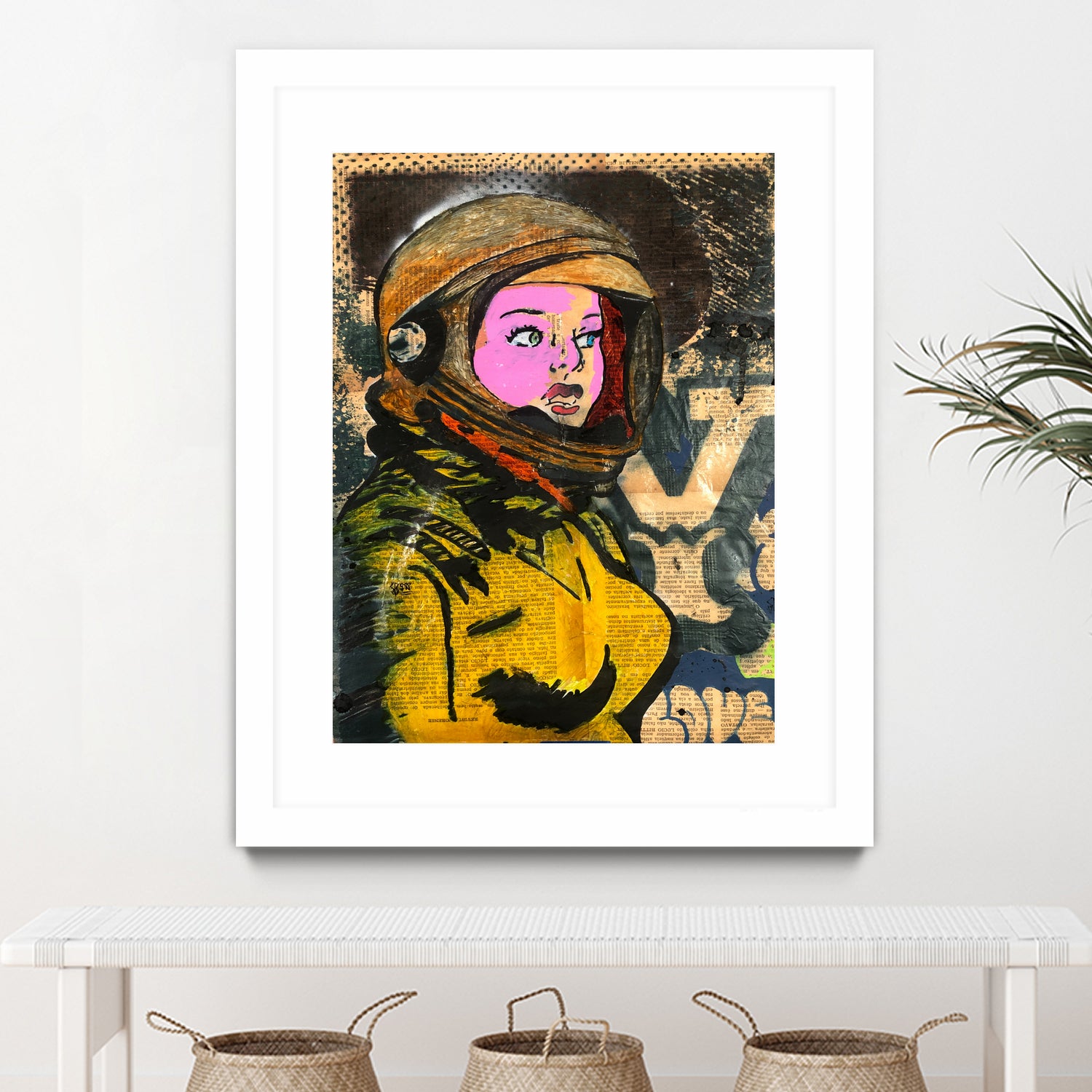 Astronaut | Graffiti  | Pop art | Street-art aesthetics by TULIO ALMEIDA on GIANT ART - orange mixed media