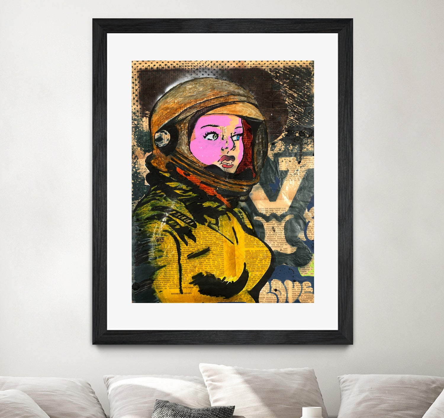 Astronaut | Graffiti  | Pop art | Street-art aesthetics by TULIO ALMEIDA on GIANT ART - orange mixed media