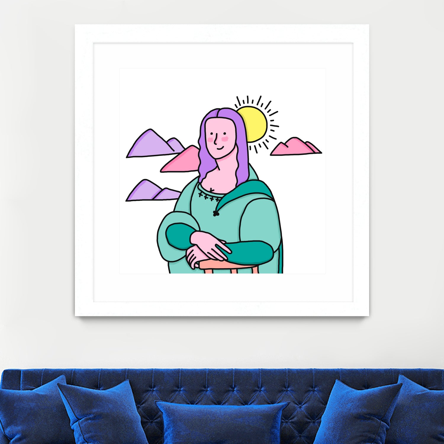 Mona Lisa by Idil Keysan on GIANT ART - pink digital drawing