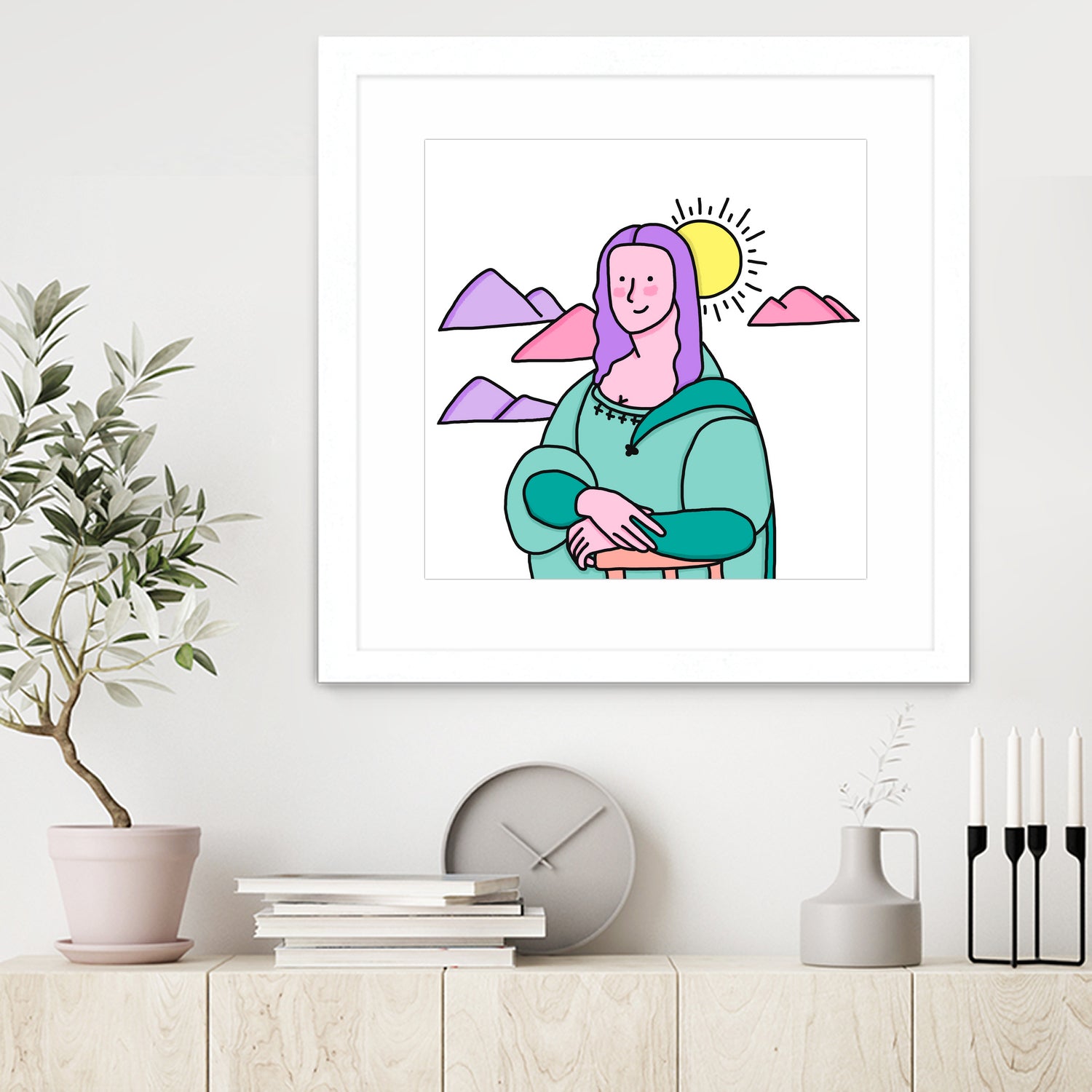 Mona Lisa by Idil Keysan on GIANT ART - pink digital drawing