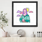 Mona Lisa by Idil Keysan on GIANT ART - pink digital drawing