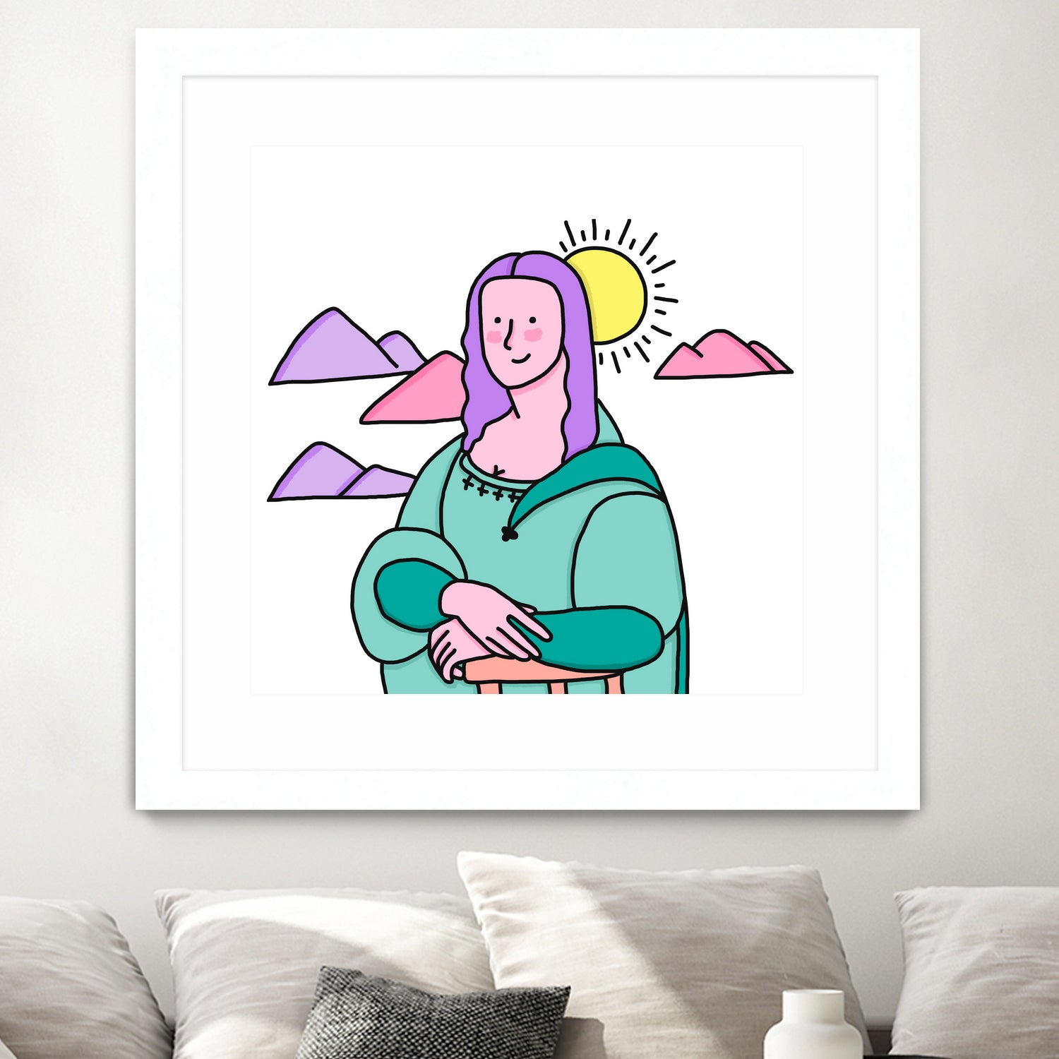 Mona Lisa by Idil Keysan on GIANT ART - pink digital drawing