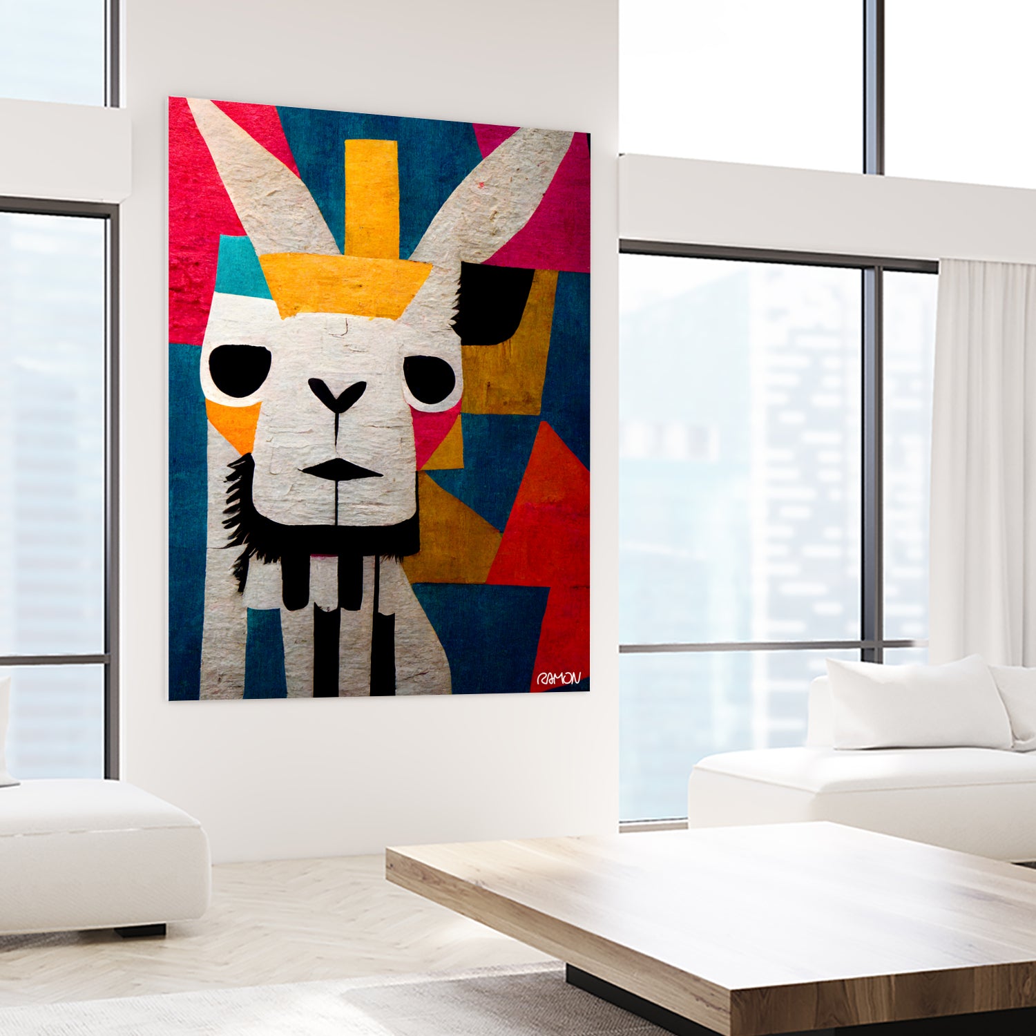 Abstract Art Alpaca by Ramon Souza on GIANT ART - white digital painting