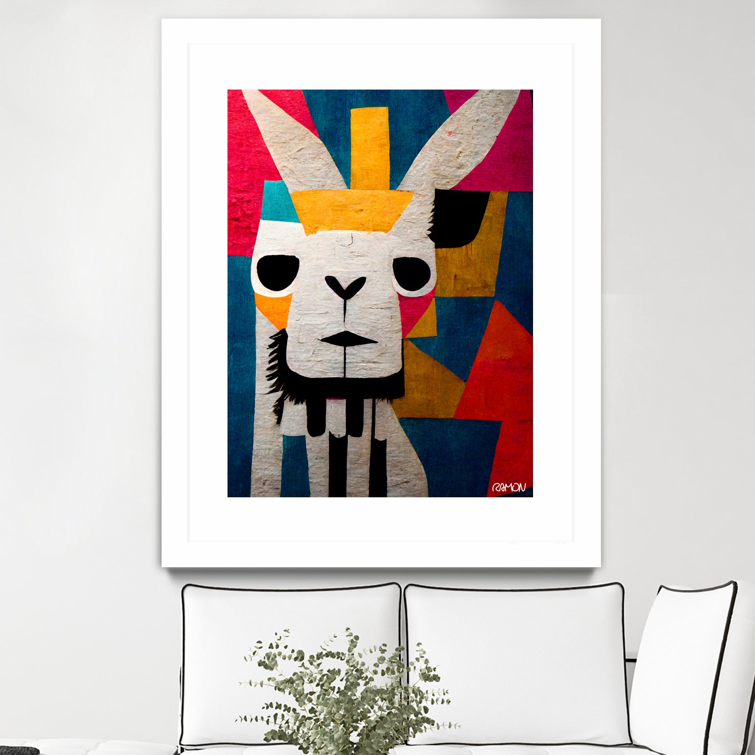 Abstract Art Alpaca by Ramon Souza on GIANT ART - white digital painting