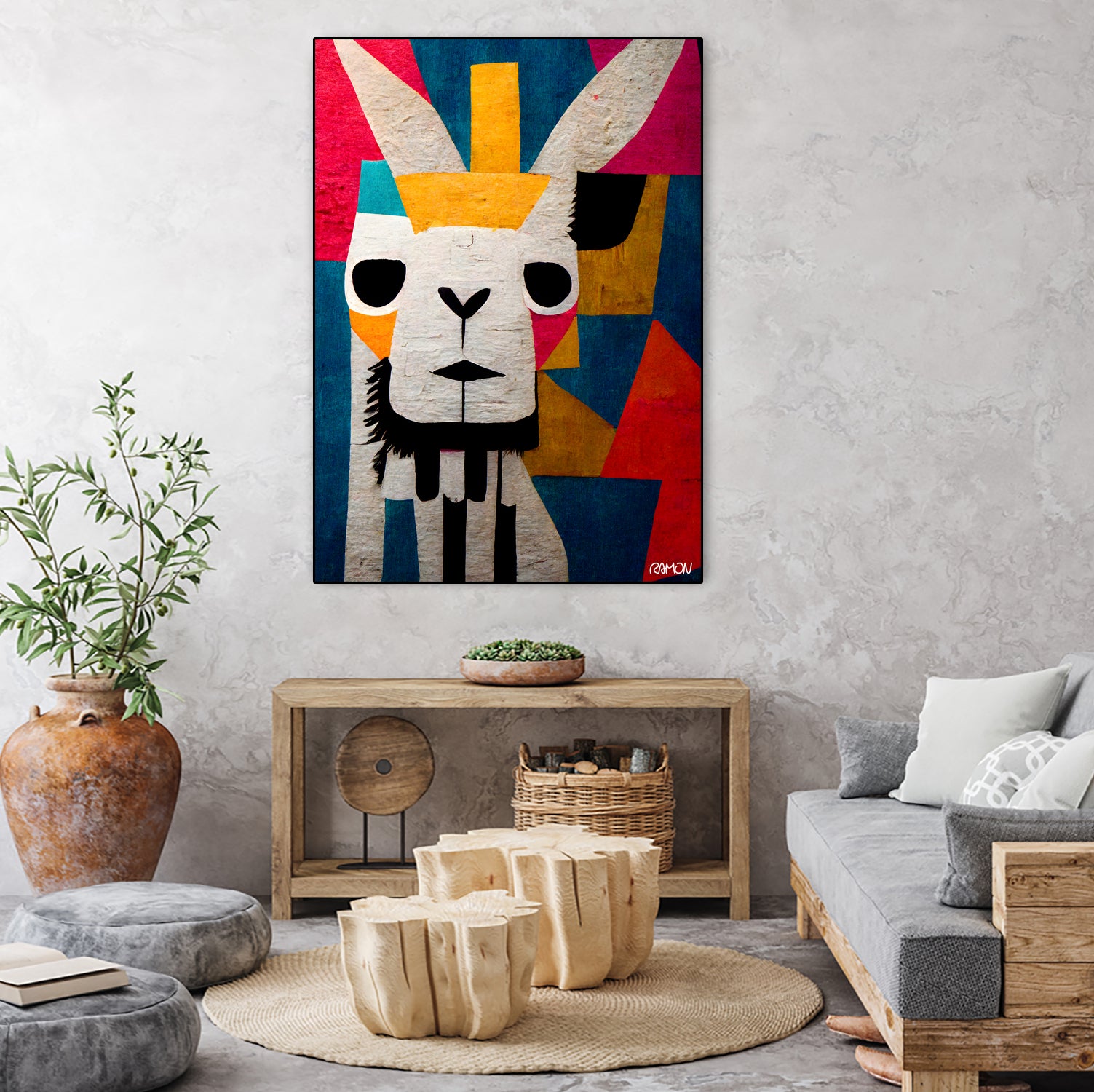 Abstract Art Alpaca by Ramon Souza on GIANT ART - white digital painting