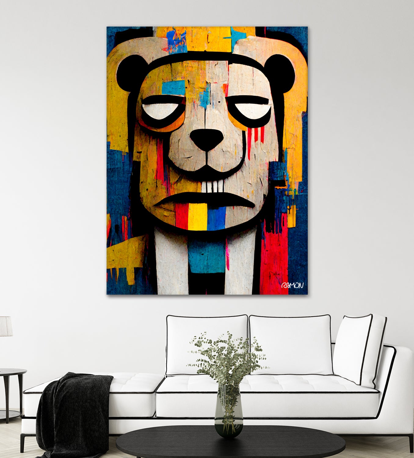 Abstract Art bear by Ramon Souza on GIANT ART - yellow digital painting