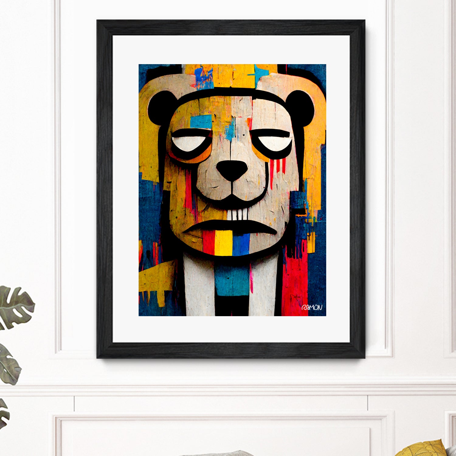 Abstract Art bear by Ramon Souza on GIANT ART - yellow digital painting