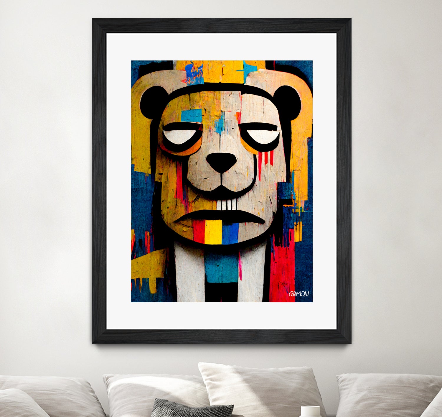 Abstract Art bear by Ramon Souza on GIANT ART - yellow digital painting