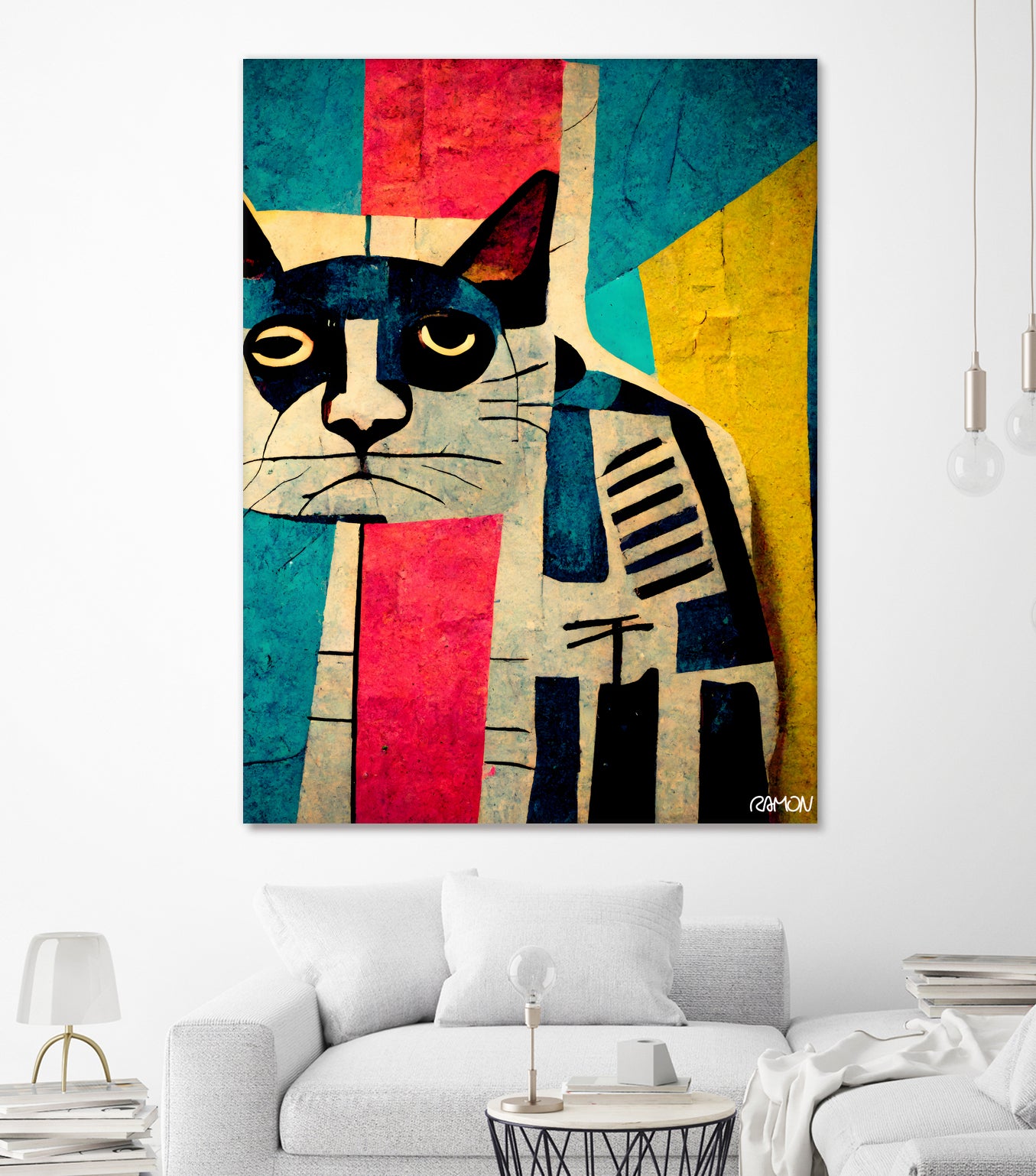 Abstract Art Cat by Ramon Souza on GIANT ART - white digital painting