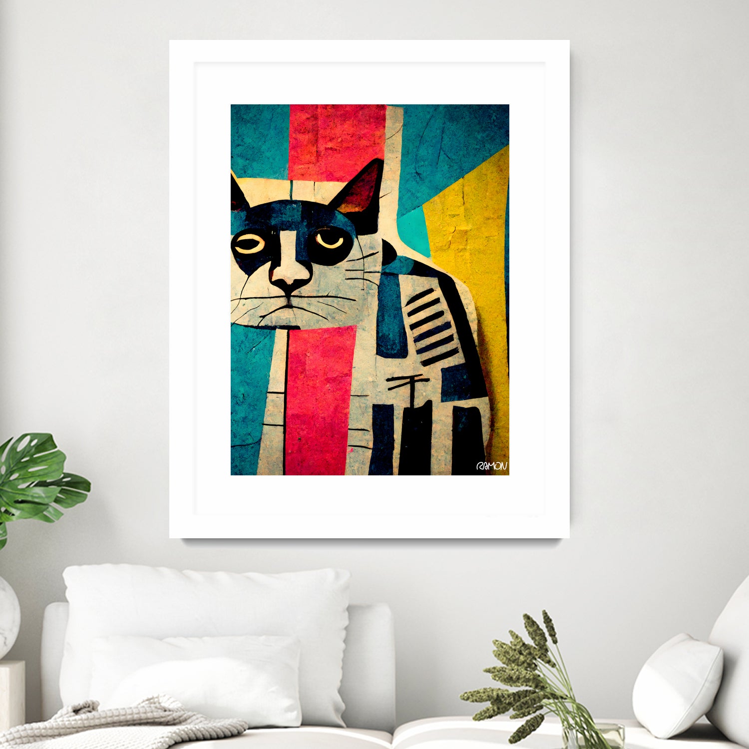 Abstract Art Cat by Ramon Souza on GIANT ART - white digital painting