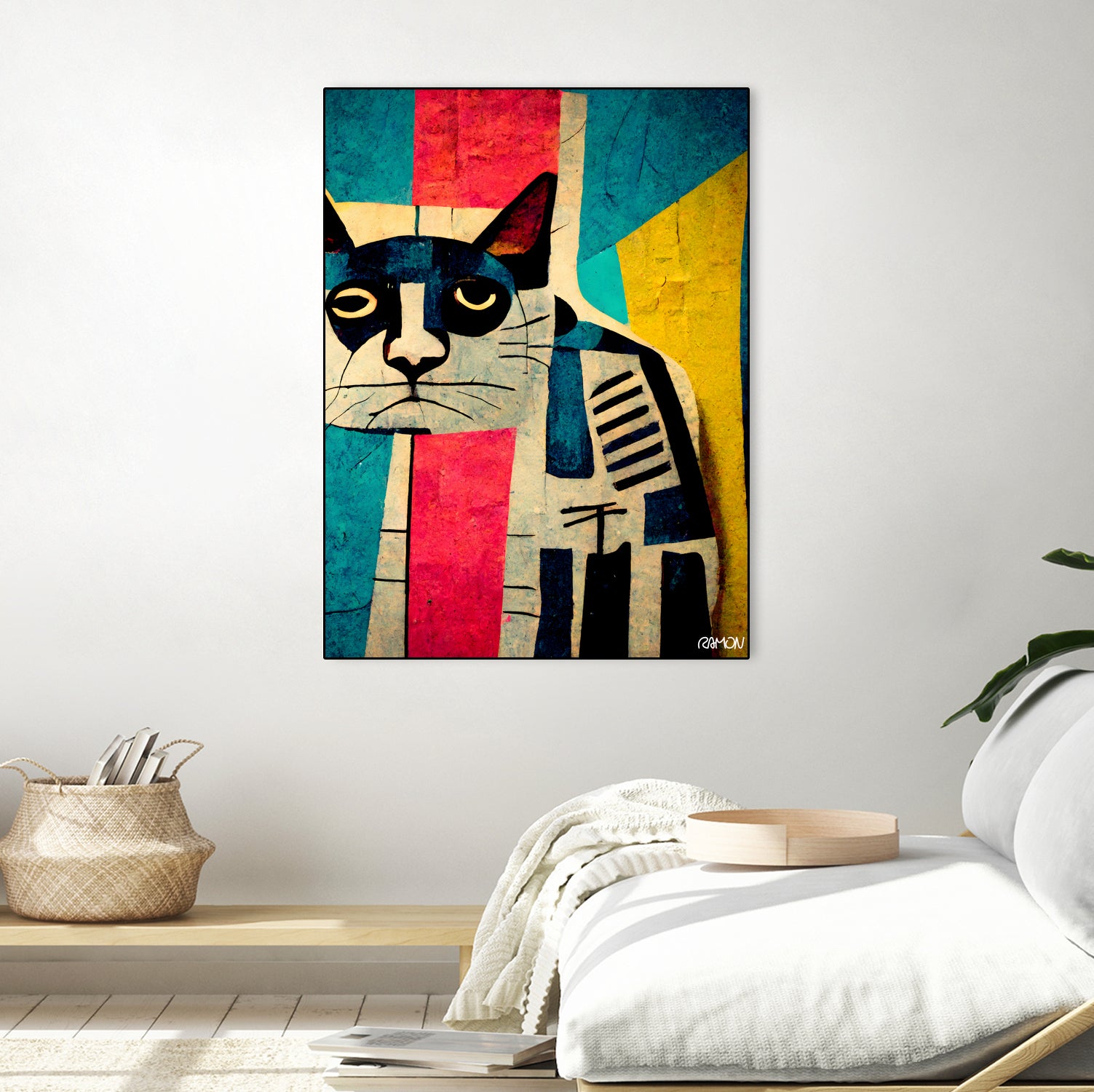 Abstract Art Cat by Ramon Souza on GIANT ART - white digital painting