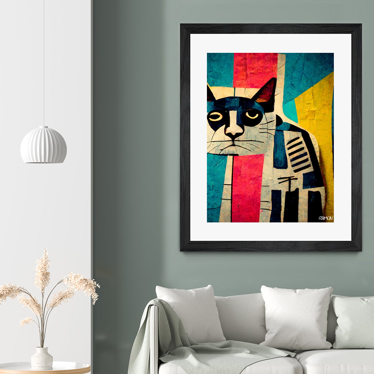 Abstract Art Cat by Ramon Souza on GIANT ART - white digital painting