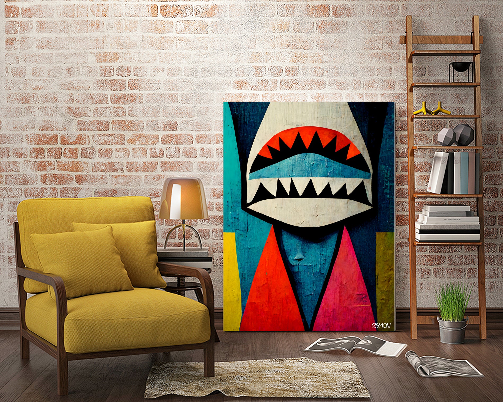 Caution Shark! by Ramon Souza on GIANT ART - blue digital painting