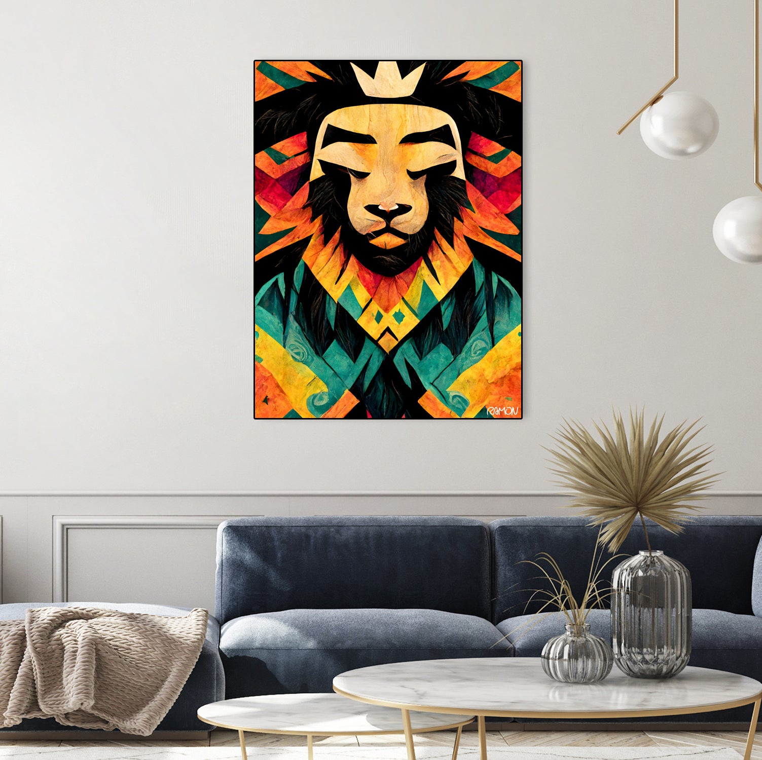 Lion King by Ramon Souza on GIANT ART - yellow digital painting