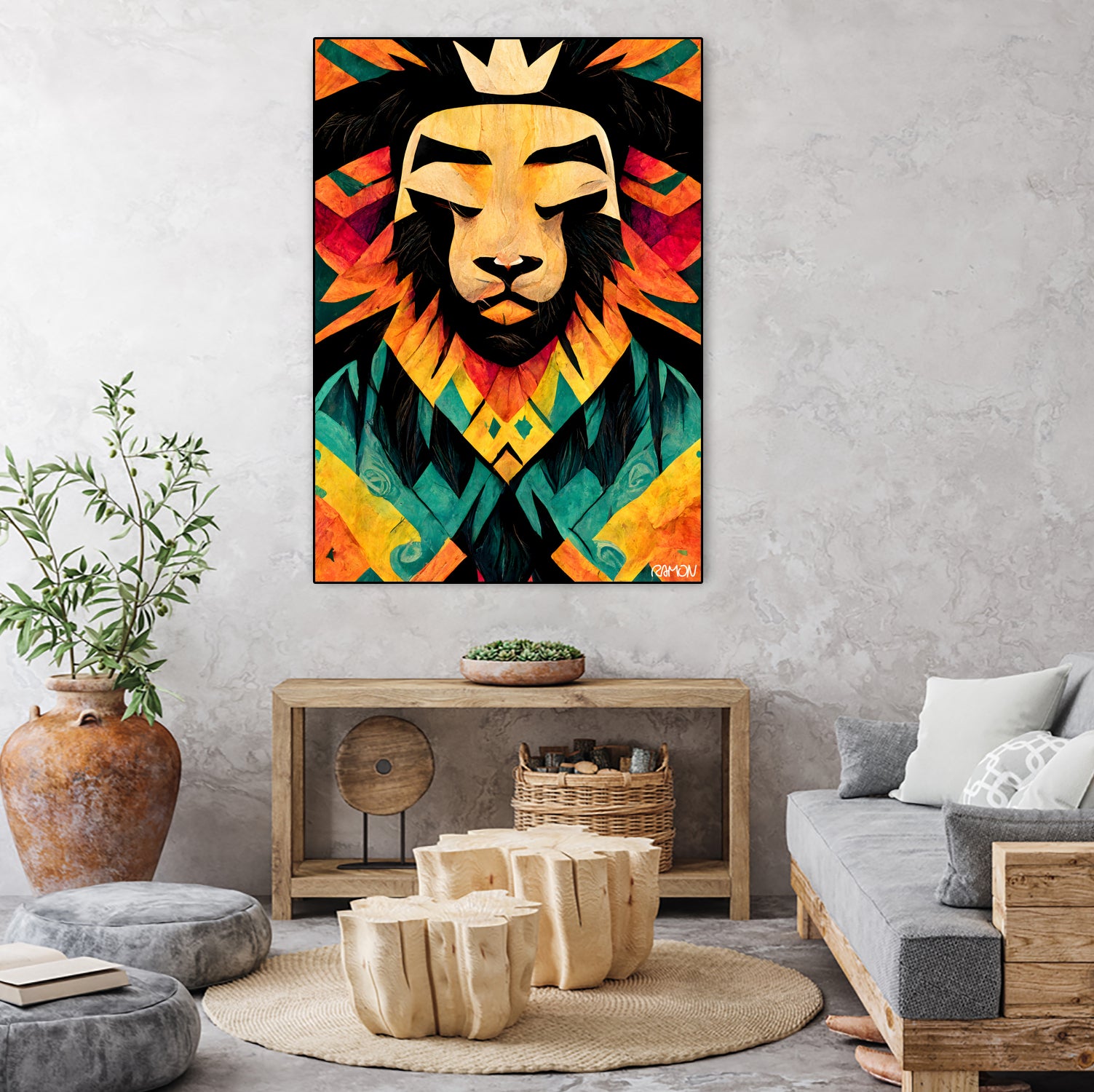 Lion King by Ramon Souza on GIANT ART - yellow digital painting