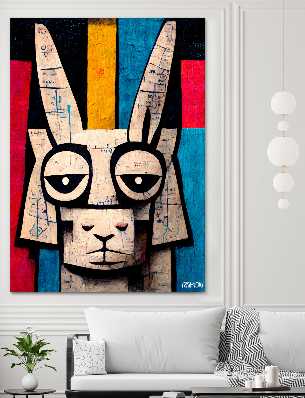 Einstain llama by Ramon Souza on GIANT ART - white digital painting