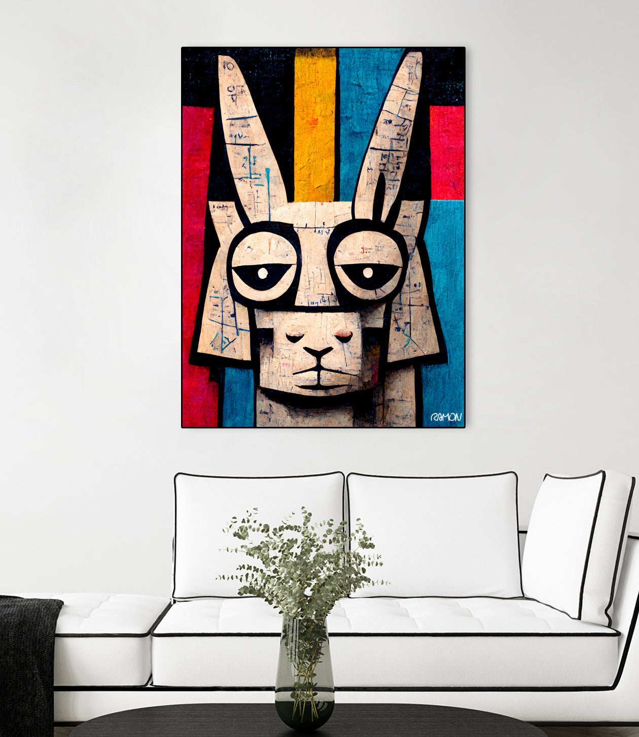 Einstain llama by Ramon Souza on GIANT ART - white digital painting